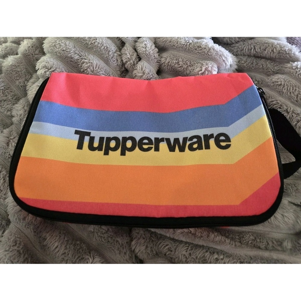 Tupperware Retro Rainbow Packing Toiletry Cube Travel Organizer Bag USA Made